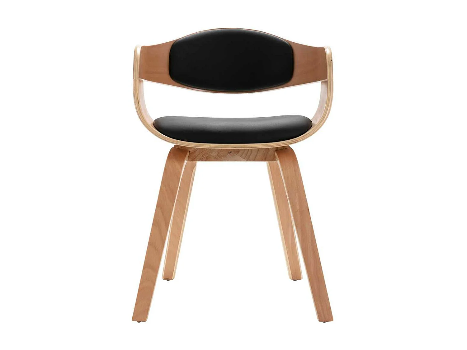 Cadeiras jantar 6 peças madeira curvada e couro artificial