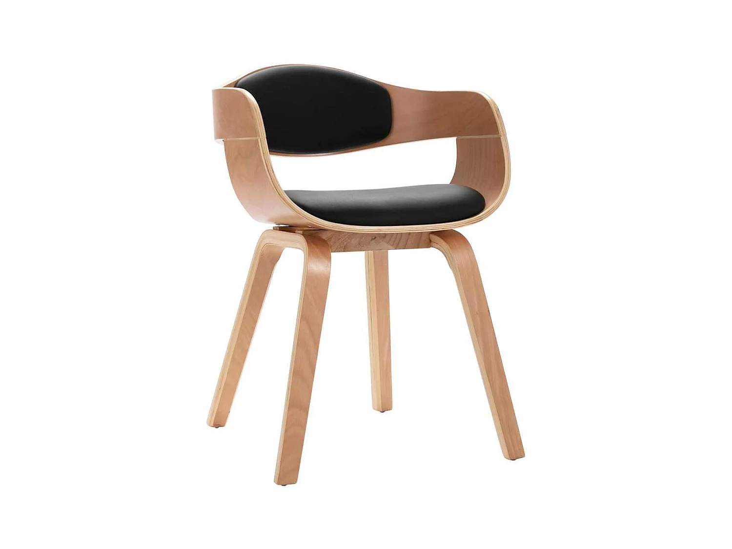 Chaises à manger lot de 6 bois courbé et similicuir