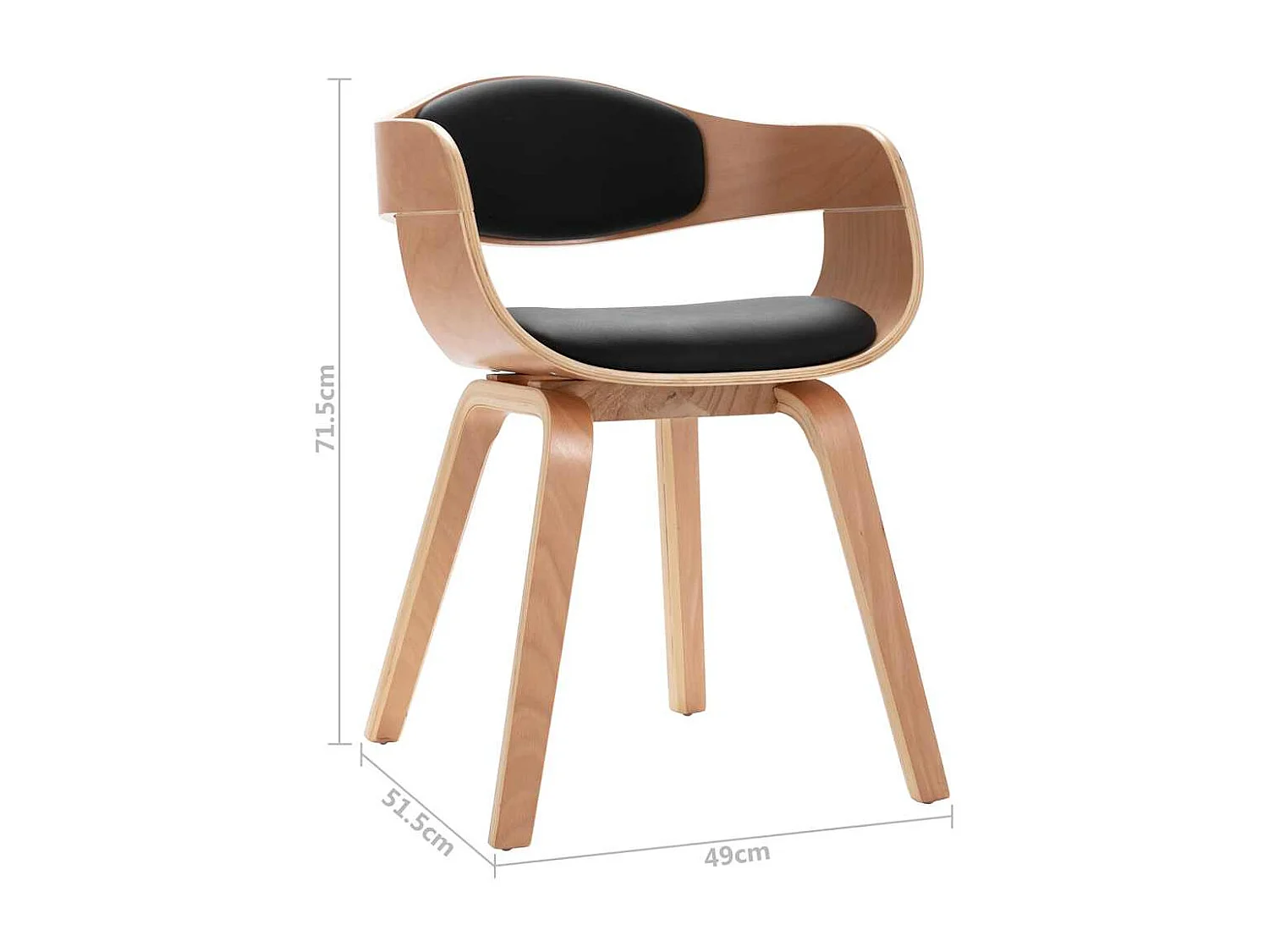 Chaises à manger lot de 6 bois courbé et similicuir