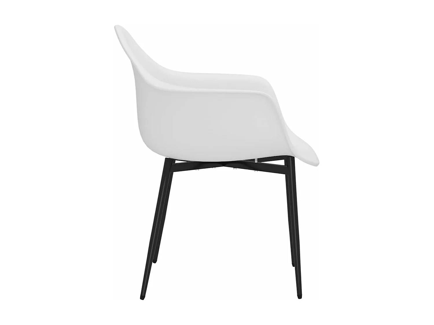 Chaises à manger lot de 4 blanc PP