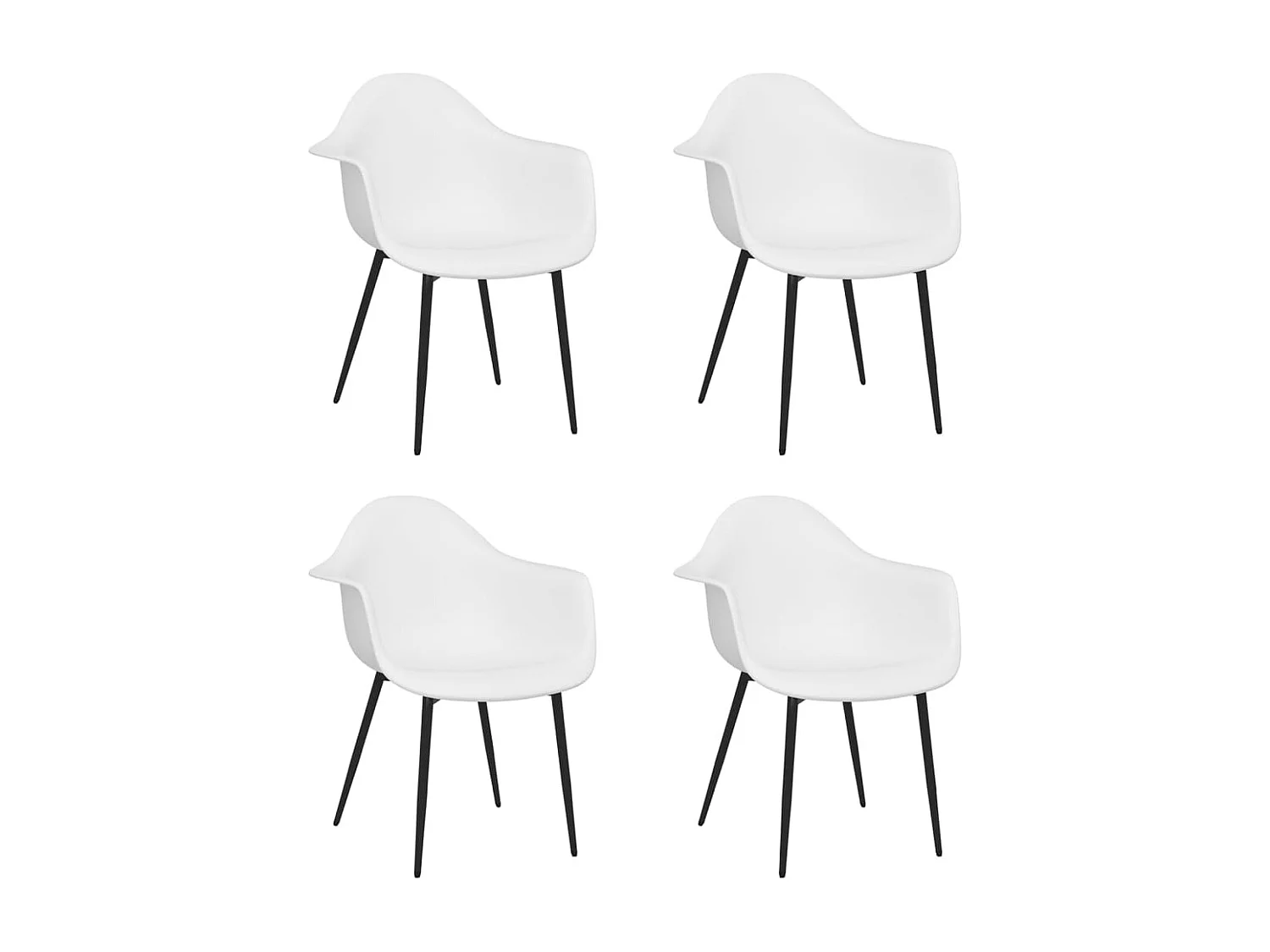 Sillas de comedor 4 unidades blancas PP