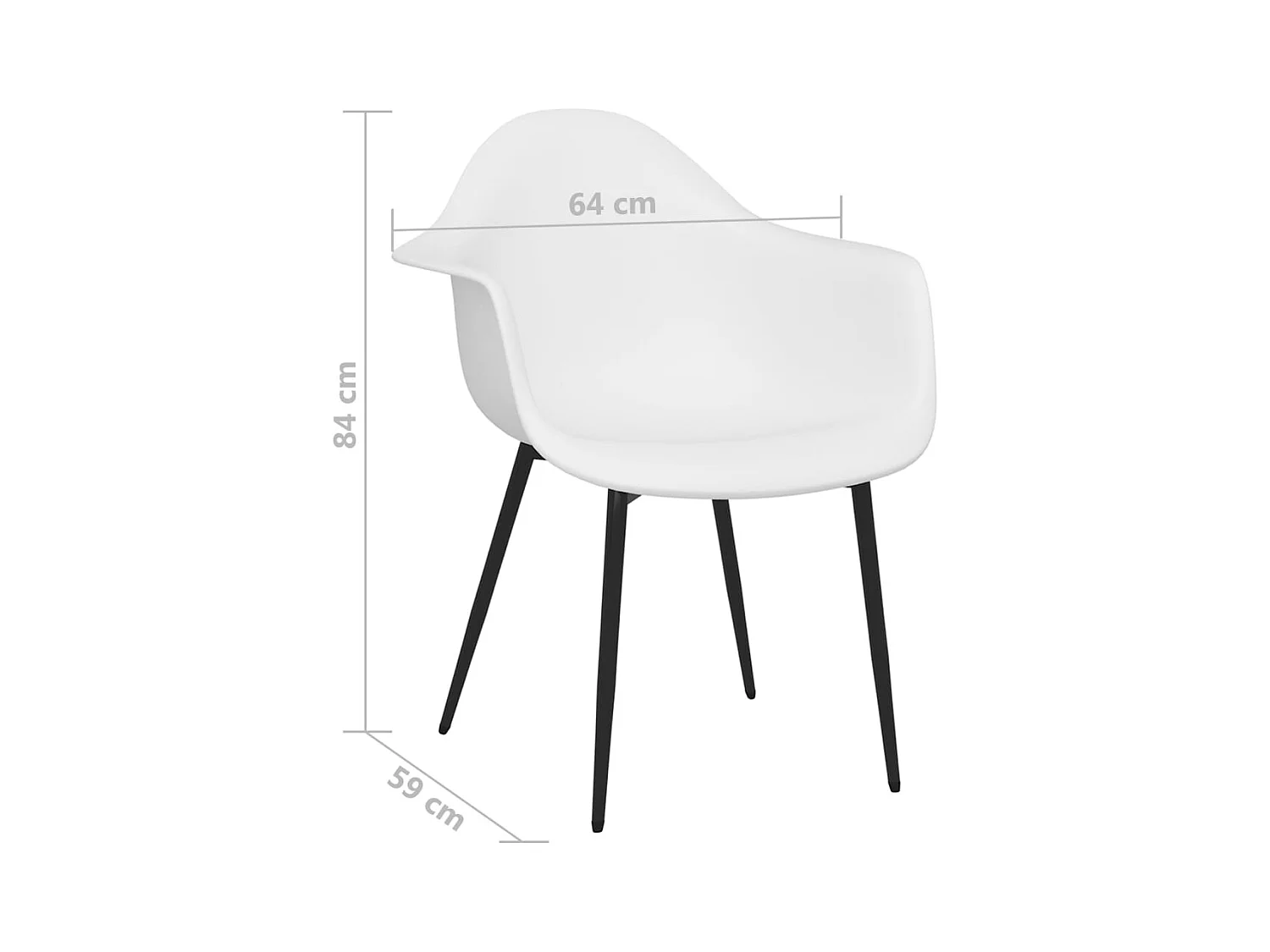 Sillas de comedor 4 unidades blancas PP