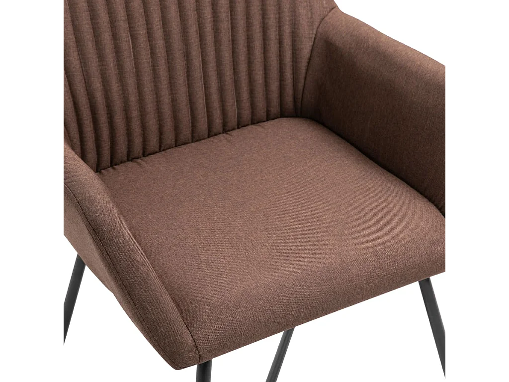 Eetkamerstoelen 4 st stof bruin