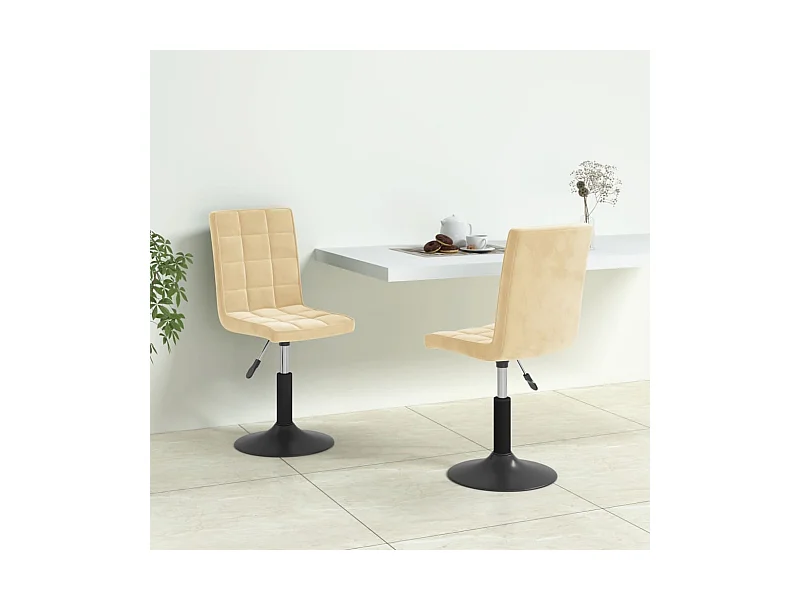 Sillas de comedor giratorias 2 unidades terciopelo crema