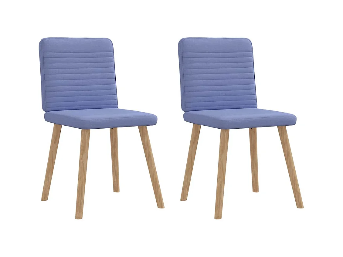 Chaises à manger lot de 2 bleu jean tissu