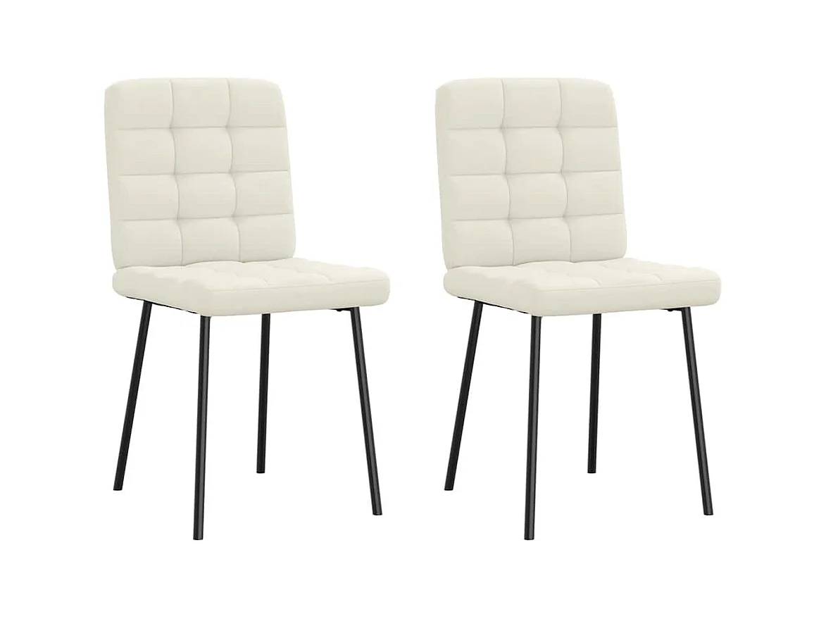 Chaises à manger lot de 2 Crème Velours