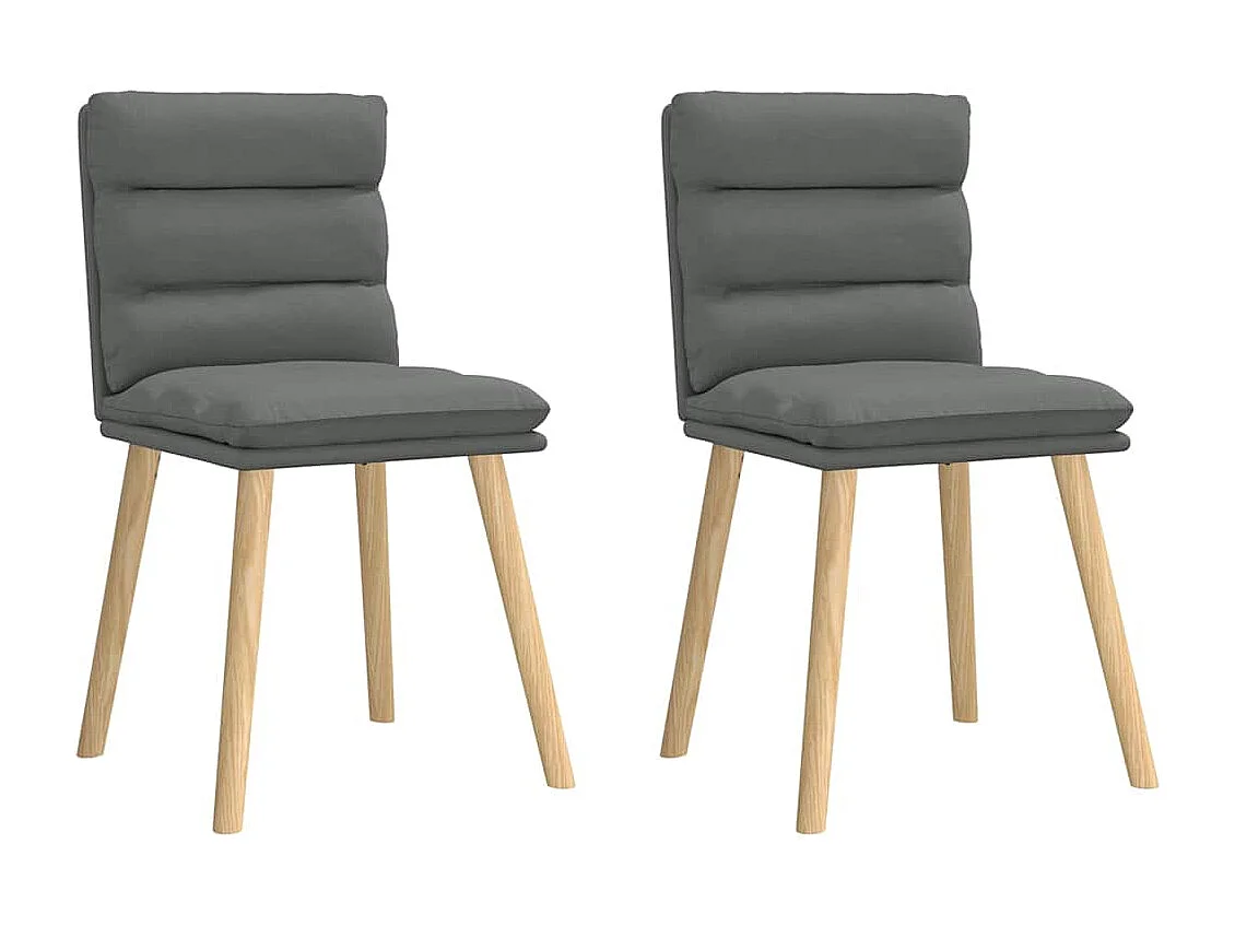 Chaises à manger lot de 2 gris foncé tissu