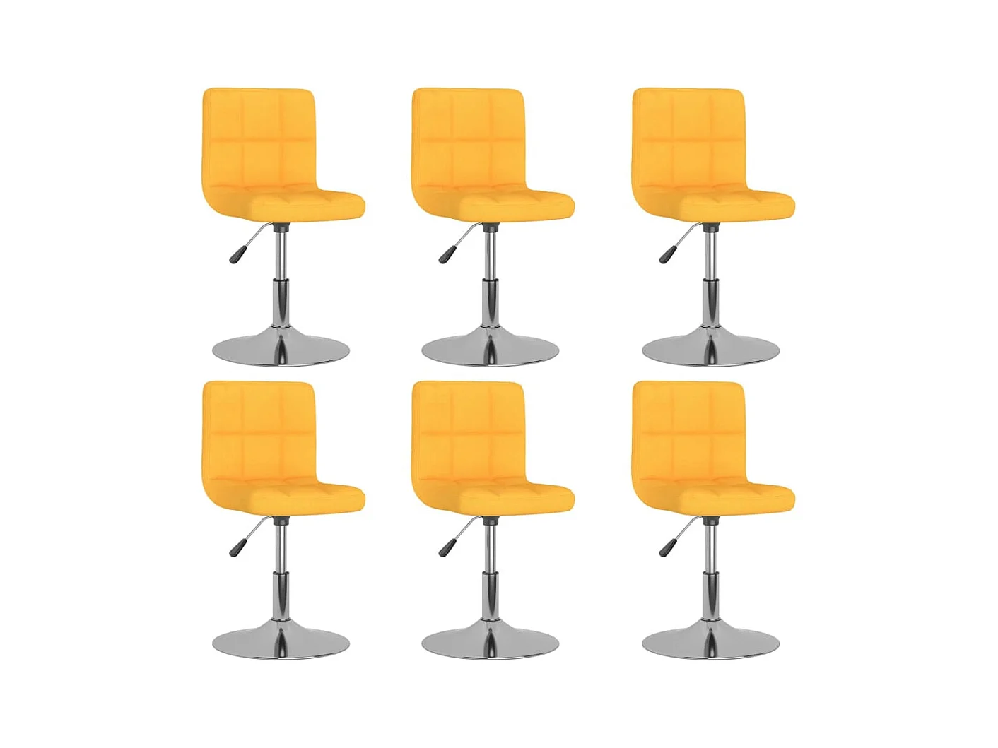 Chaises pivotantes à manger lot de 6 jaune tissu