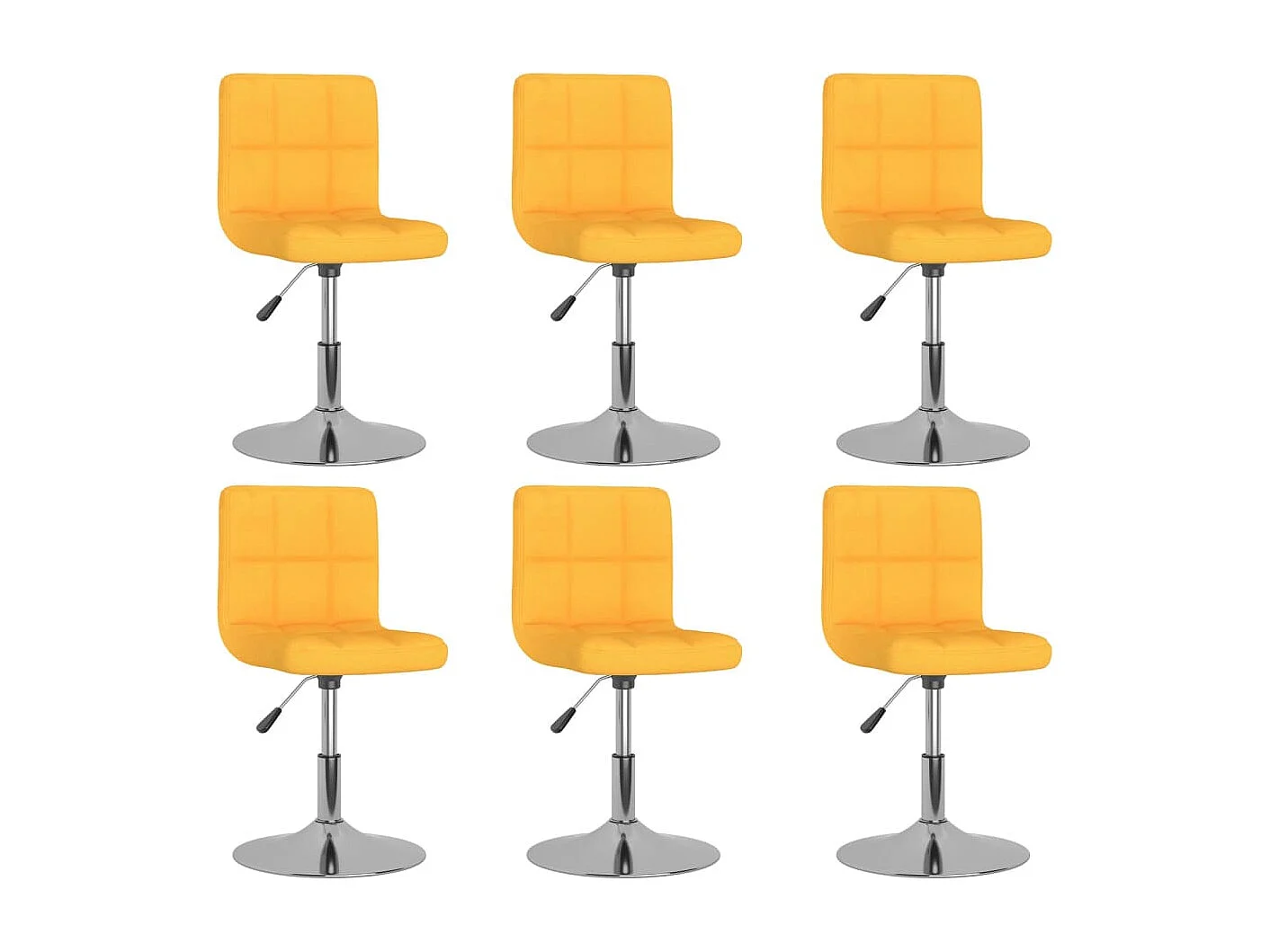 Chaises pivotantes à manger lot de 6 jaune tissu