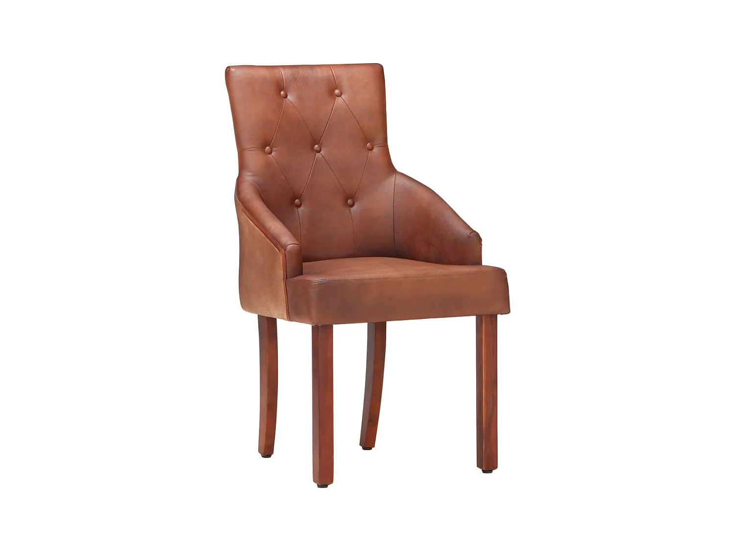 Chaises à manger lot de 6 marron cuir de chèvre véritable