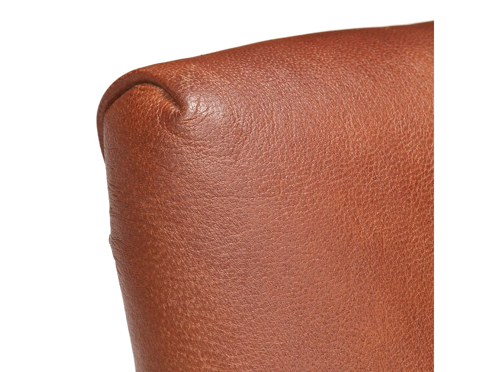 Chaises à manger lot de 6 marron cuir de chèvre véritable