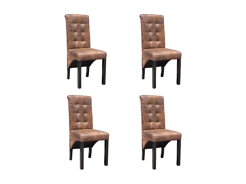 Cadeiras de jantar 4 peças couro artificial castanho