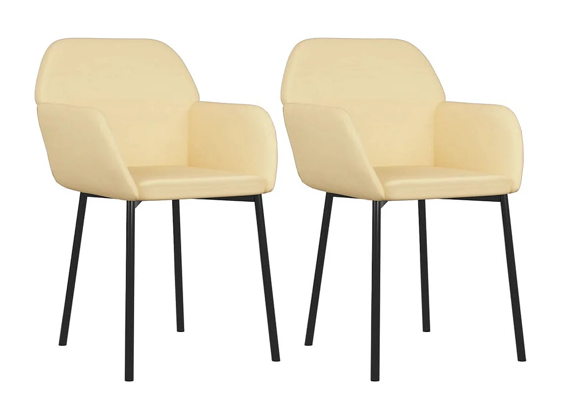 Sillas de comedor 2 unidades terciopelo crema