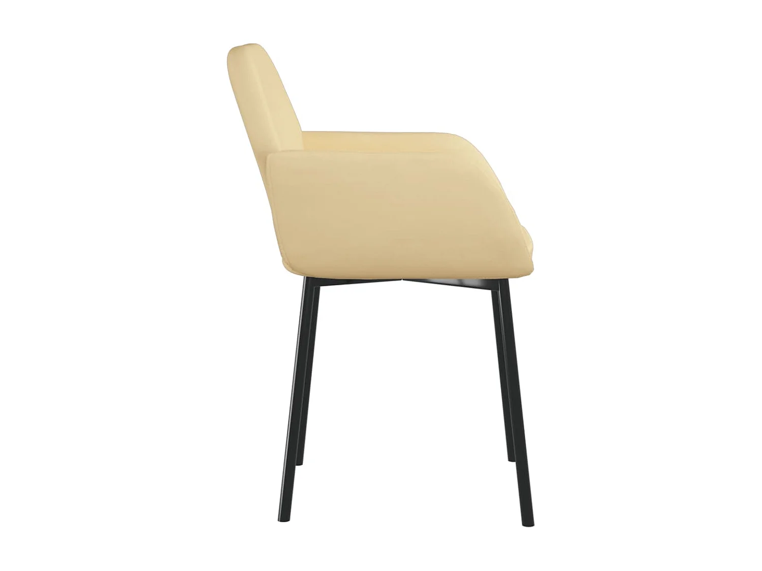 Sillas de comedor 2 unidades terciopelo crema