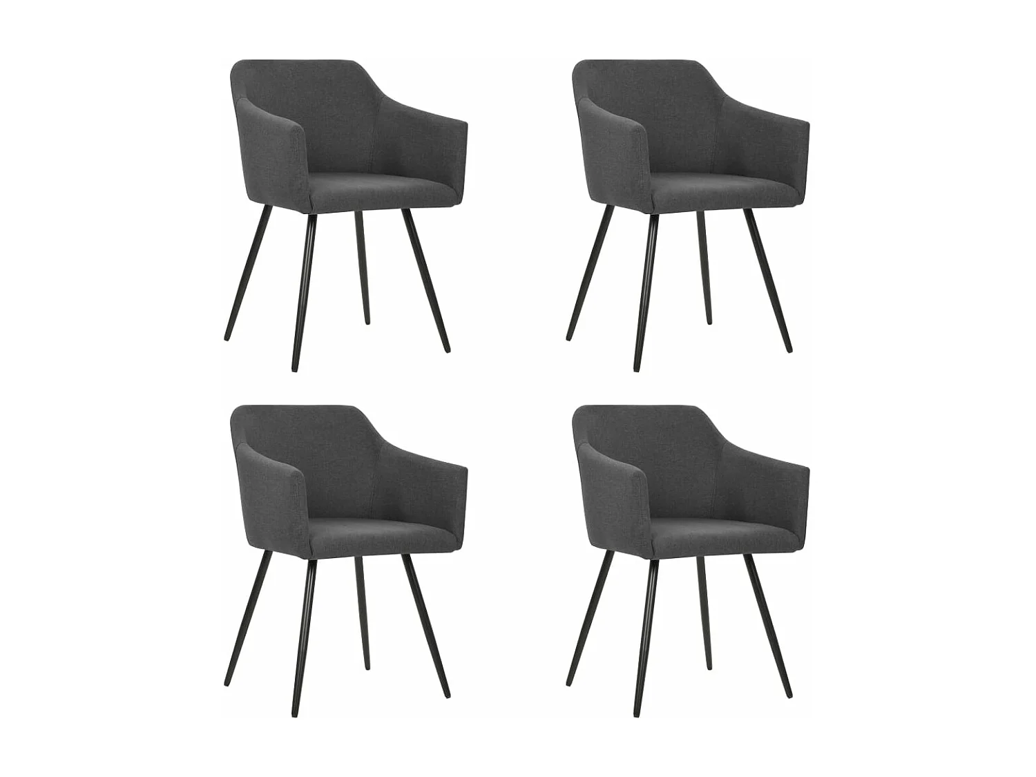 Sillas de comedor giratorias 4 unidades tela gris oscuro