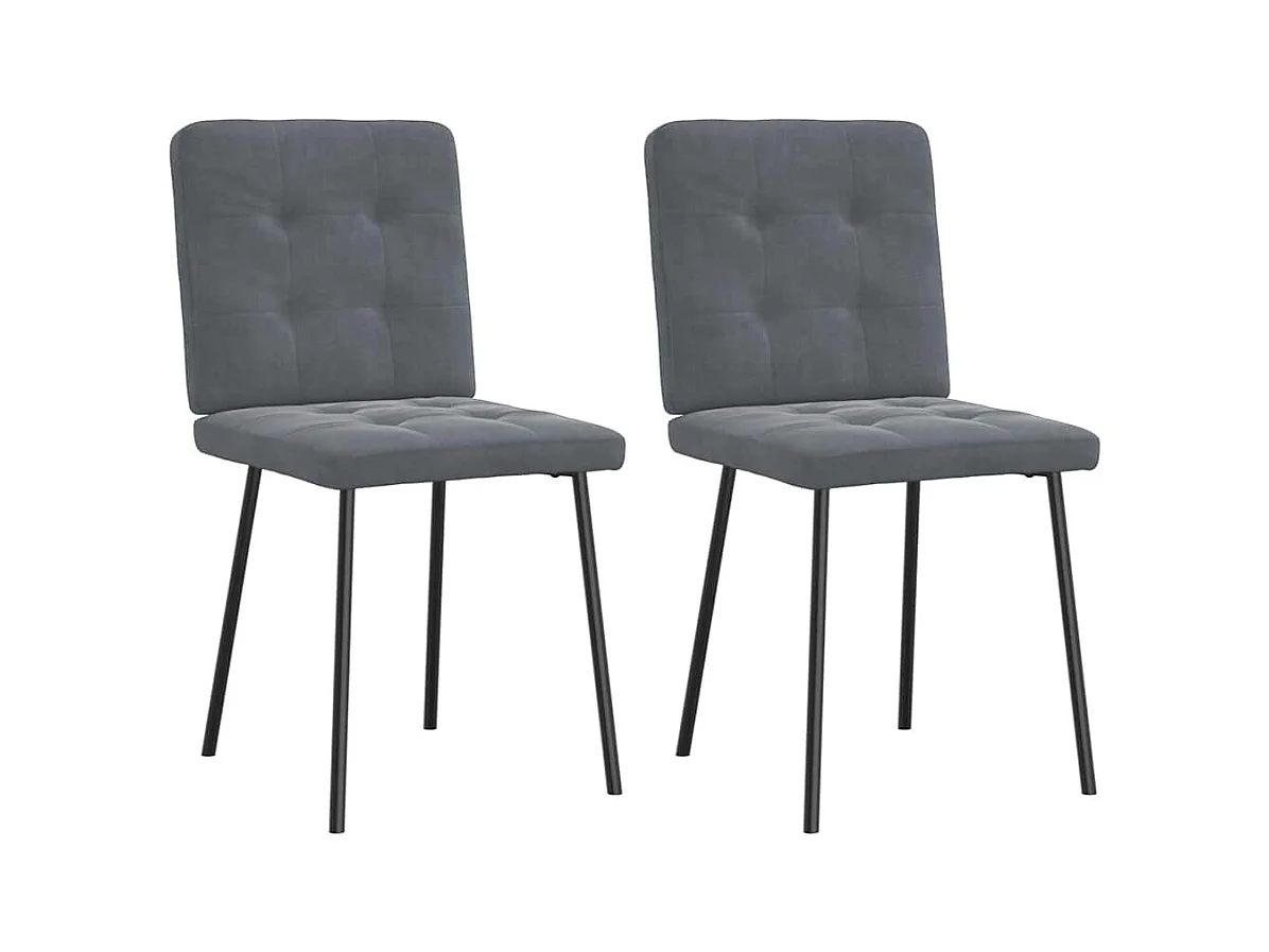 Eetkamerstoelen 2 st fluweel donkergrijs