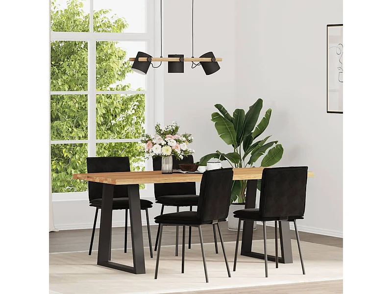 Sillas de comedor 4 unidades terciopelo negro