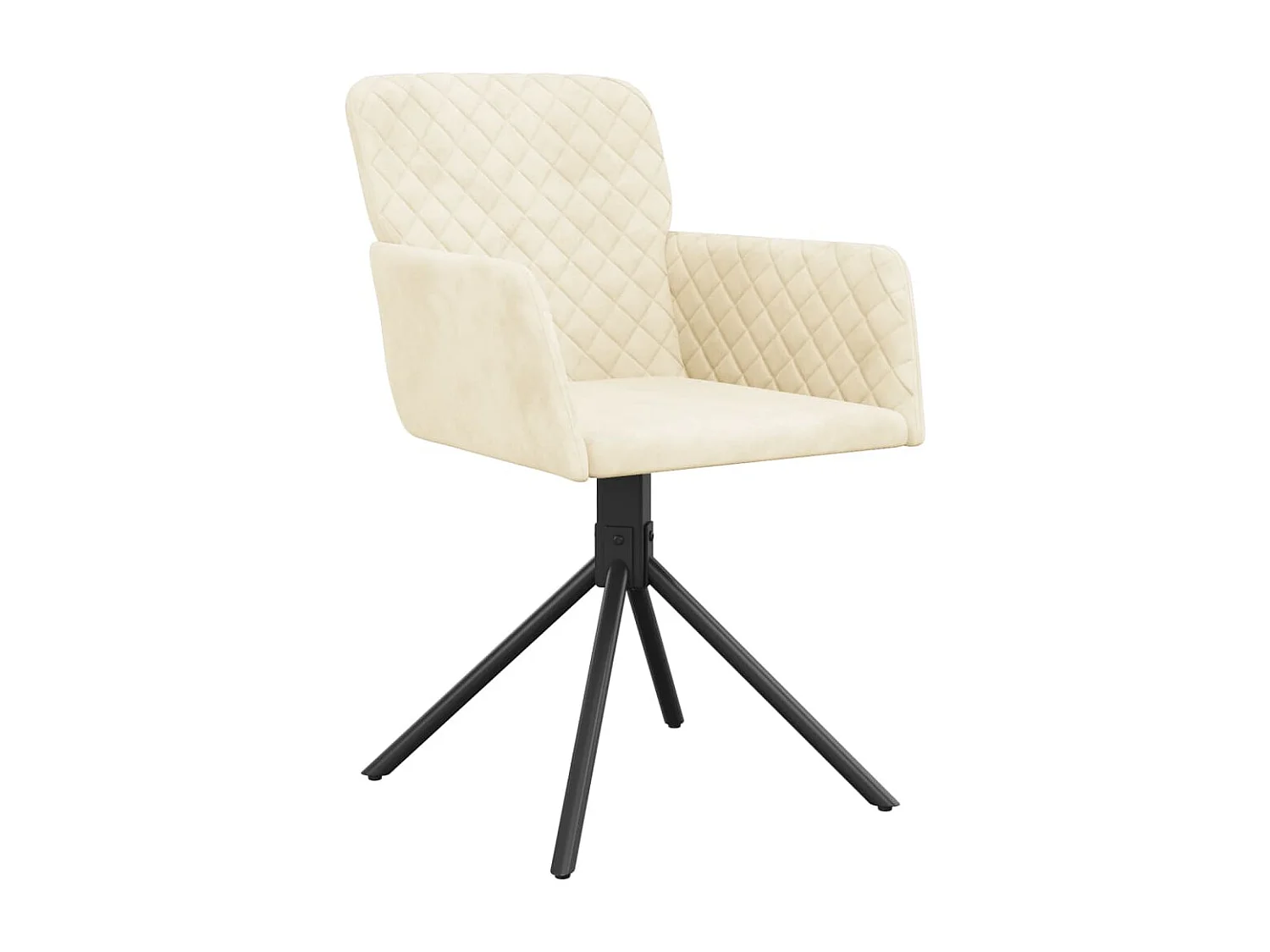 Chaises pivotantes à manger lot de 2 Crème Velours