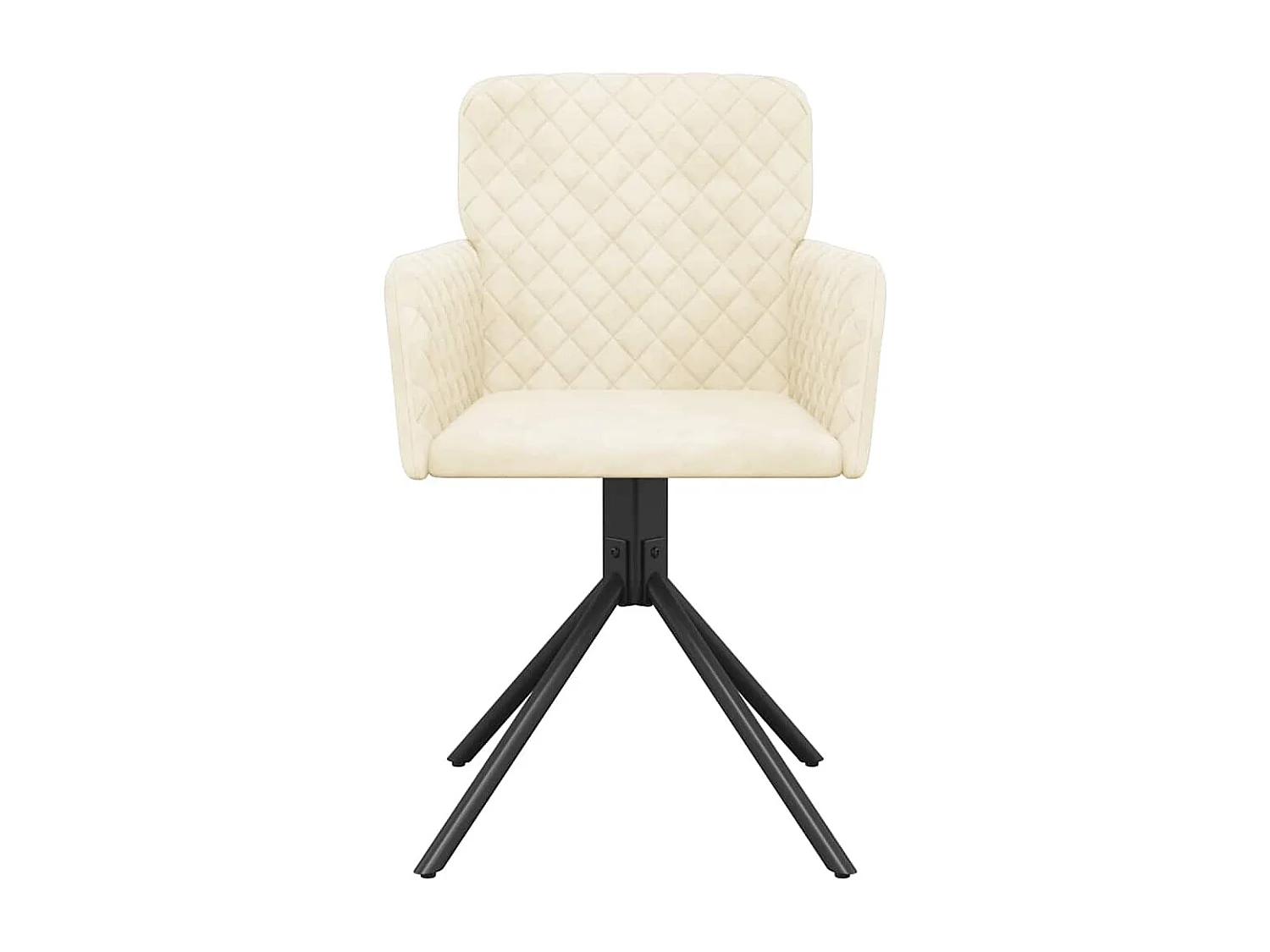 Chaises pivotantes à manger lot de 2 Crème Velours