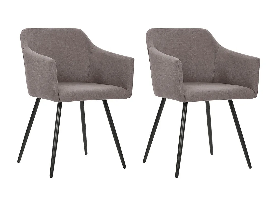 Chaises à manger lot de 2 taupe tissu