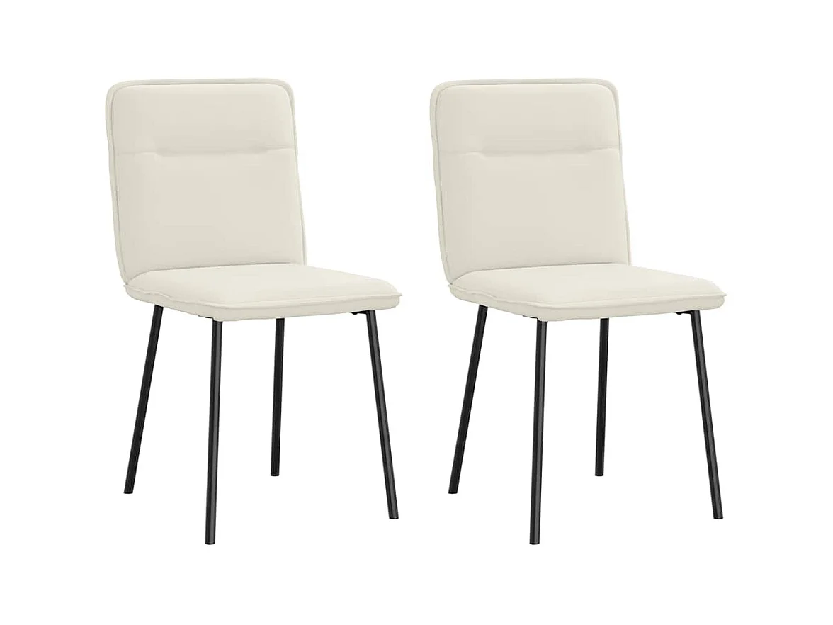 Chaises à manger lot de 2 Crème Velours