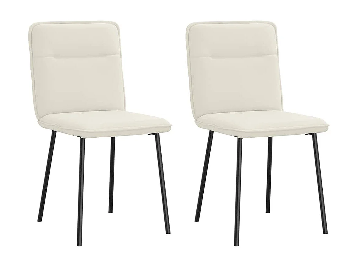 Chaises à manger lot de 2 Crème Velours