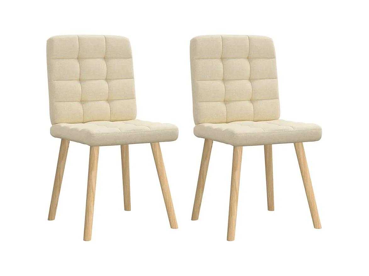 Chaises à manger lot de 2 crème tissu