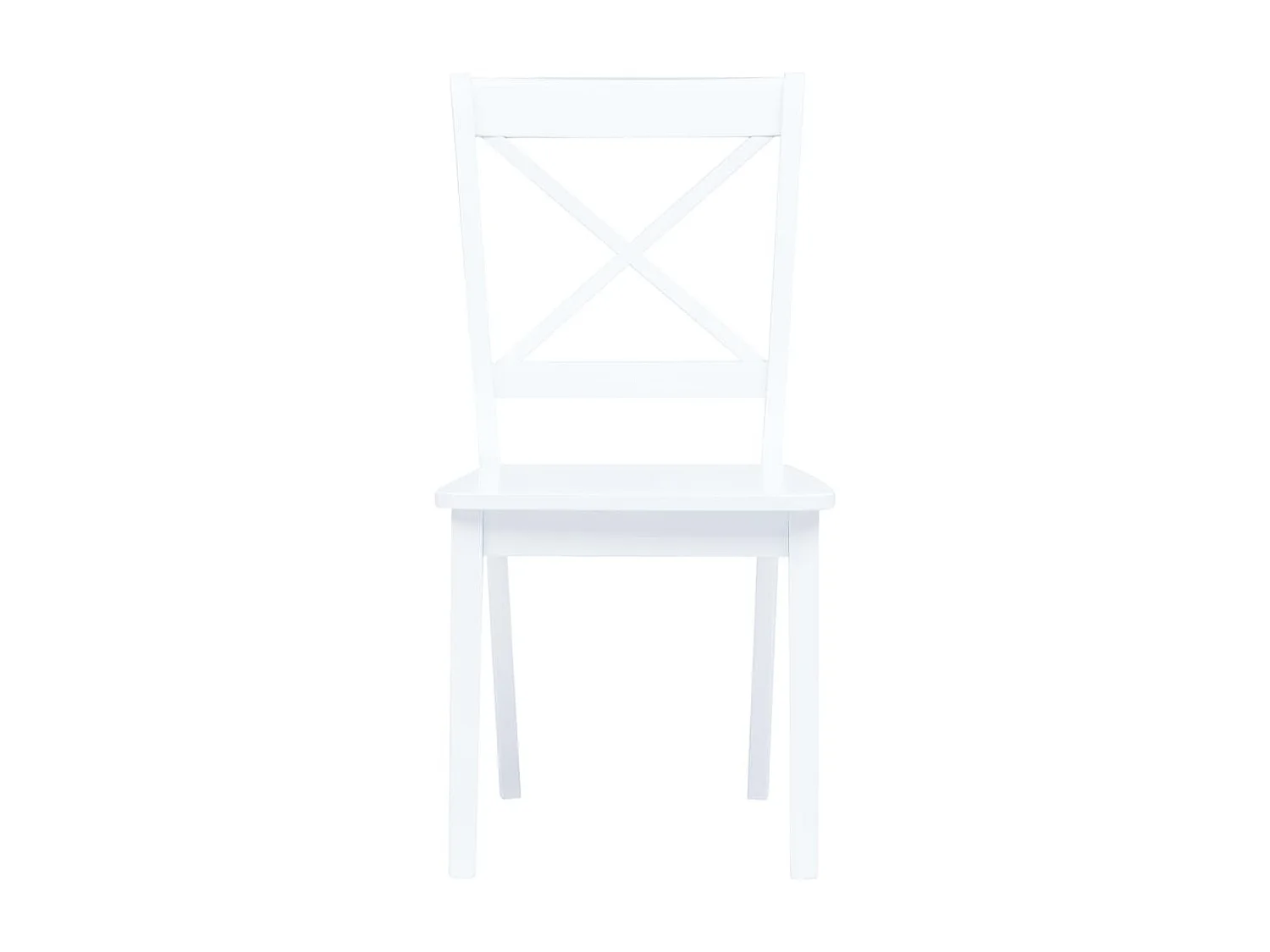 Chaises à manger lot de 6 blanc bois d'hévéa massif