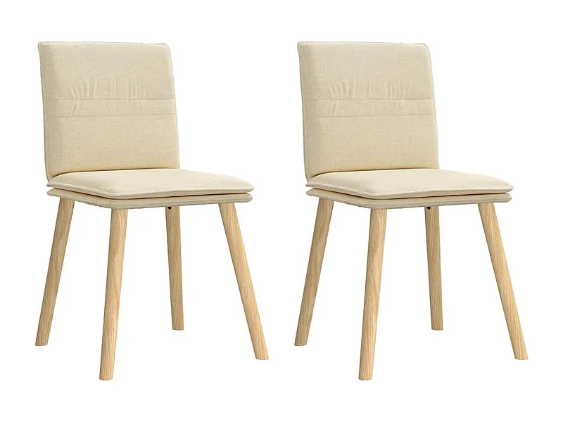 Eetkamerstoelen 2 st stof crèmekleurig