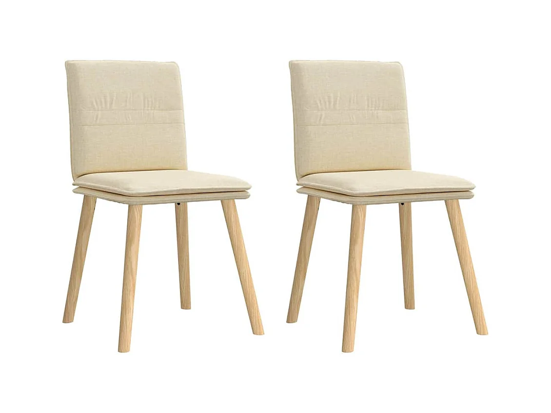 Chaises à manger lot de 2 crème tissu