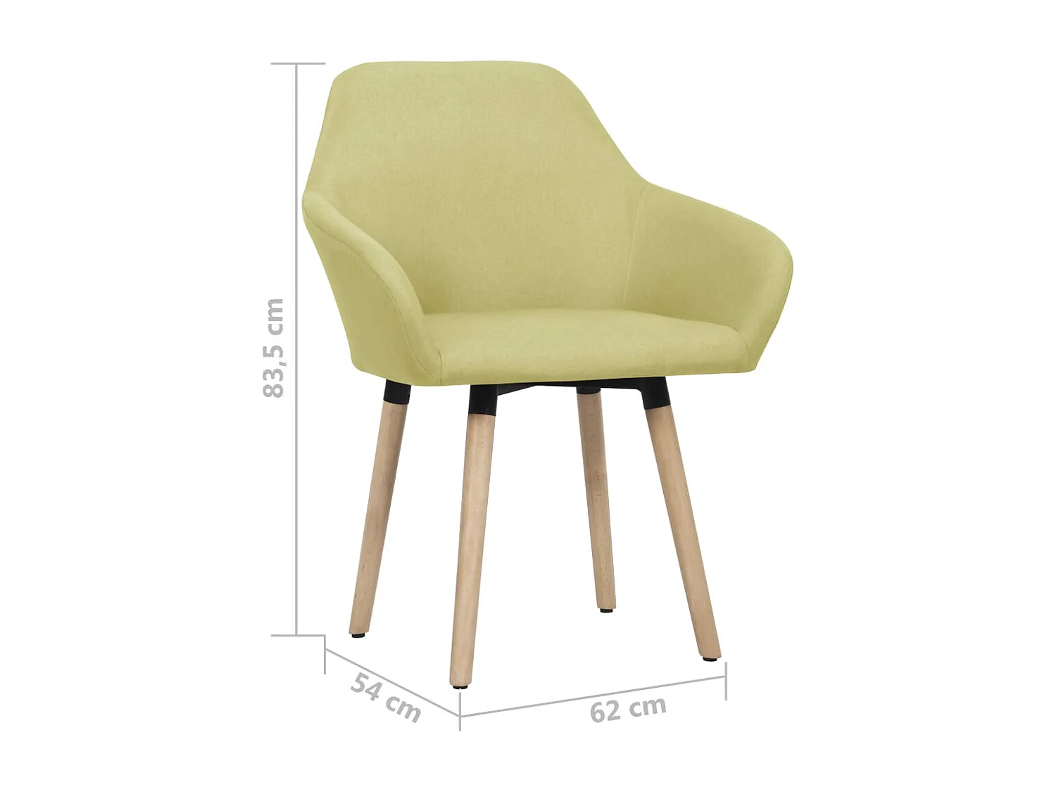 Sillas de comedor 2 unidades tela verde