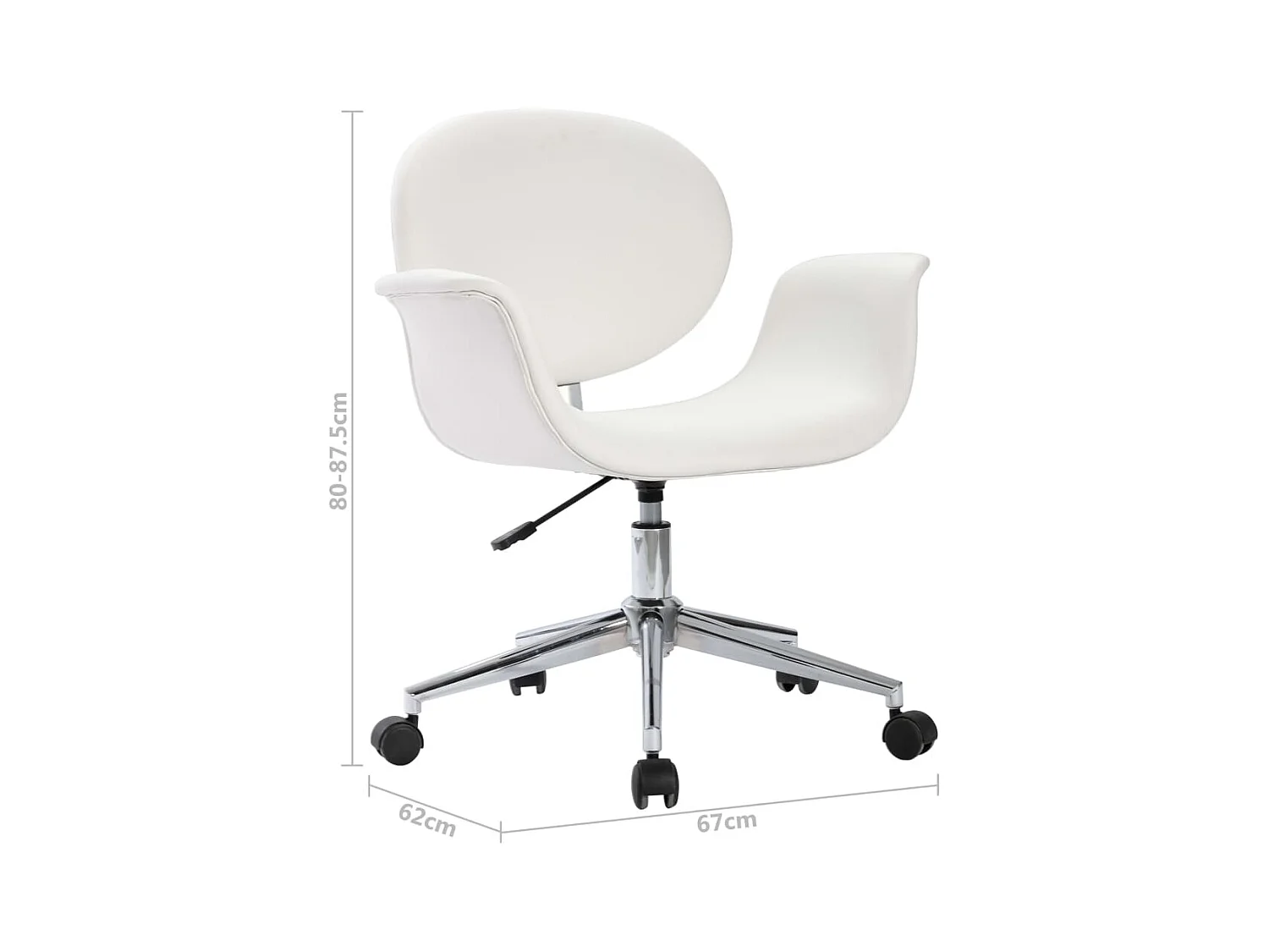 Chaises pivotantes à manger lot de 6 blanc similicuir