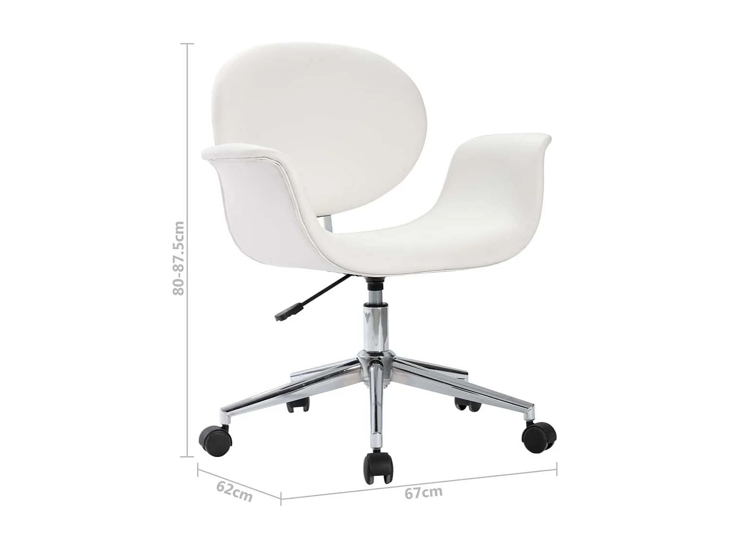 Chaises pivotantes à manger lot de 6 blanc similicuir