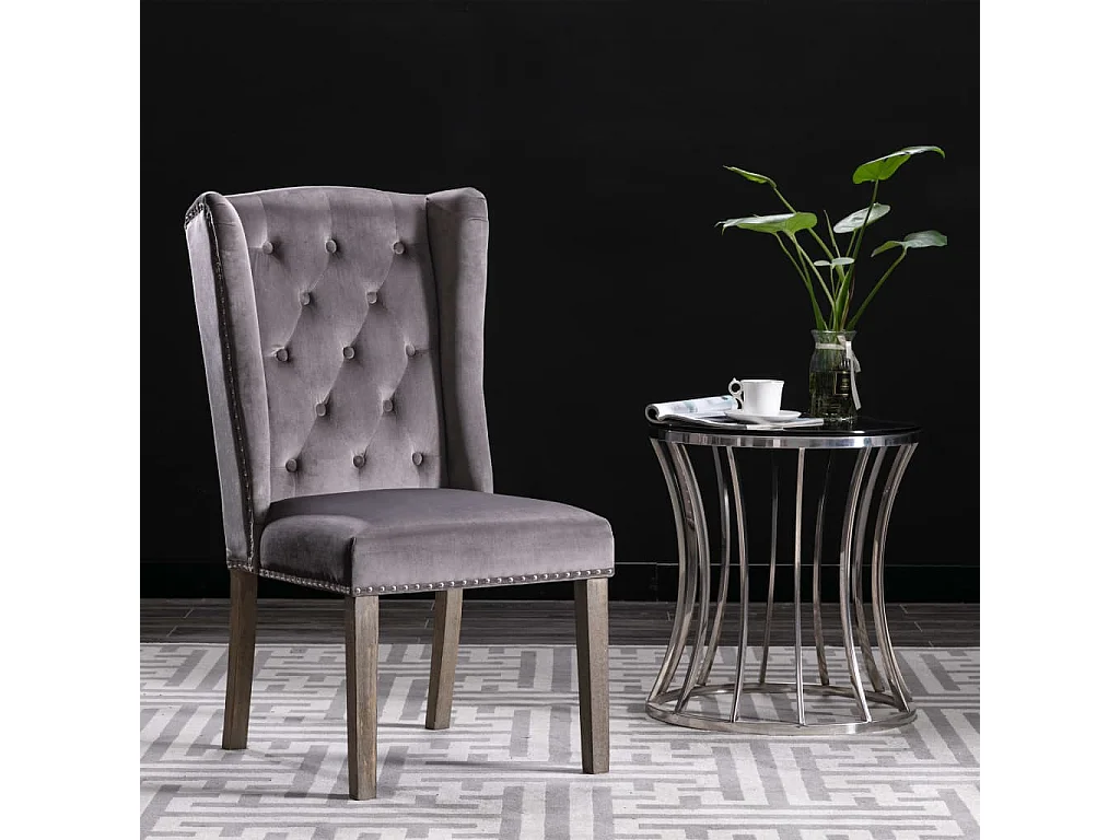 Chaises à manger lot de 2 gris velours