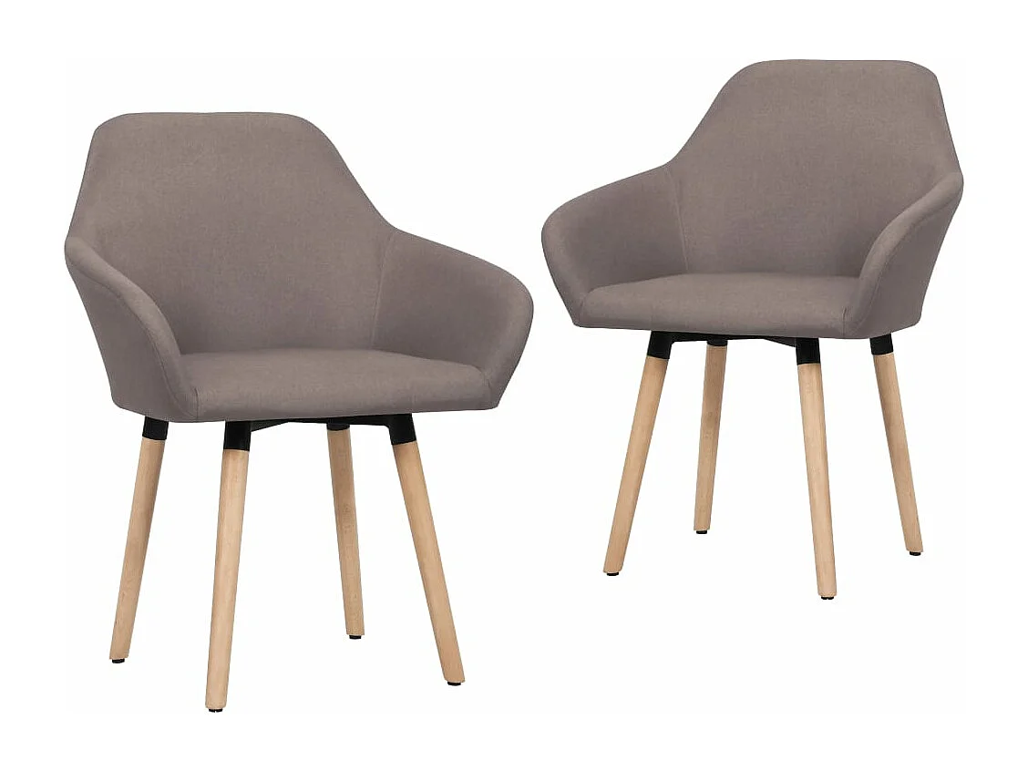 Chaises à manger lot de 2 taupe tissu