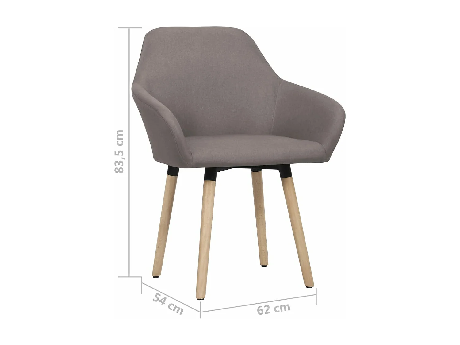 Chaises à manger lot de 2 taupe tissu