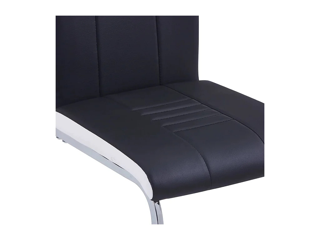 Chaises à manger cantilever lot de 6 noir similicuir