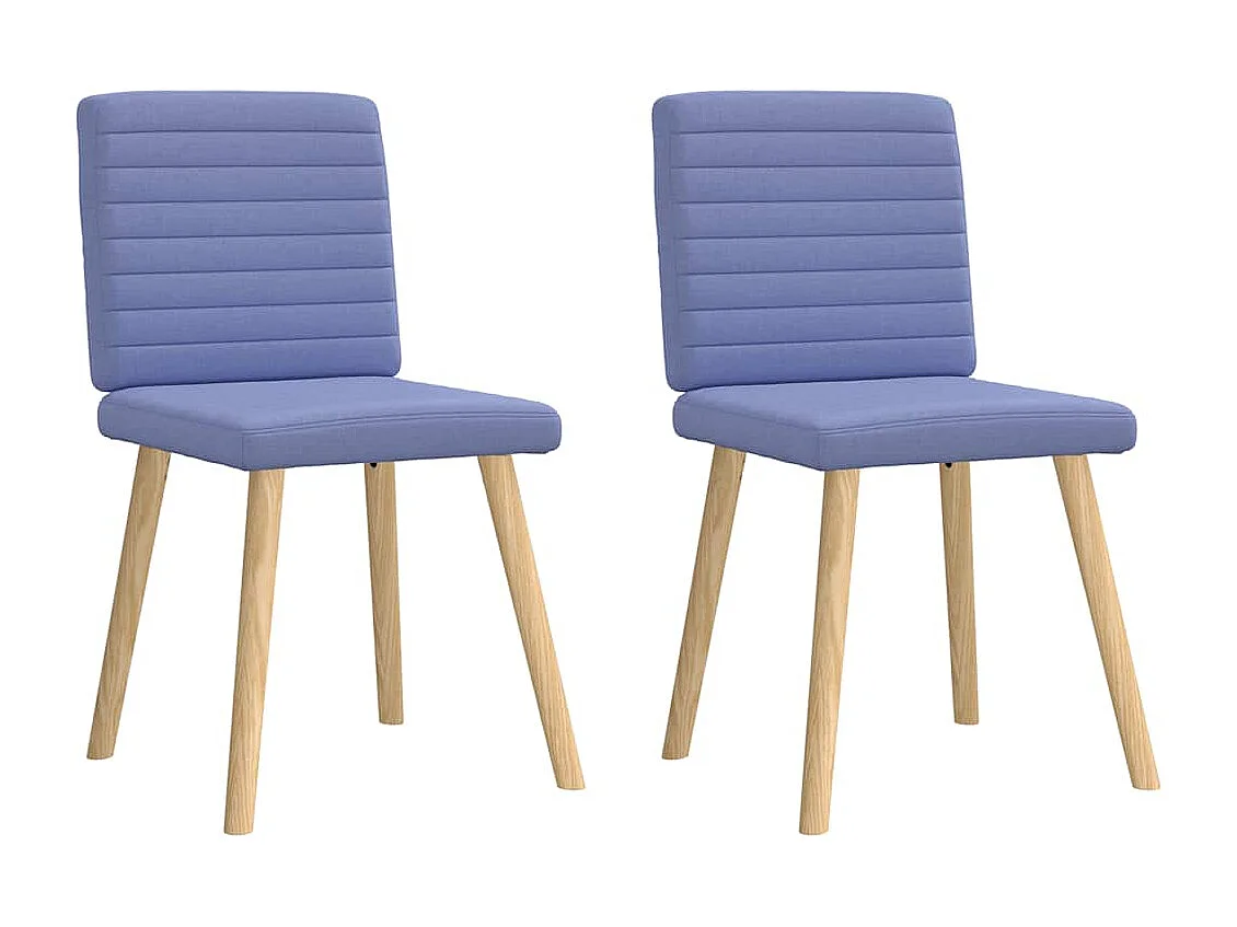 Chaises à manger lot de 2 bleu jean tissu
