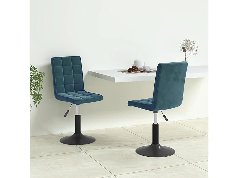 Sillas de comedor giratorias 2 unidades terciopelo azul