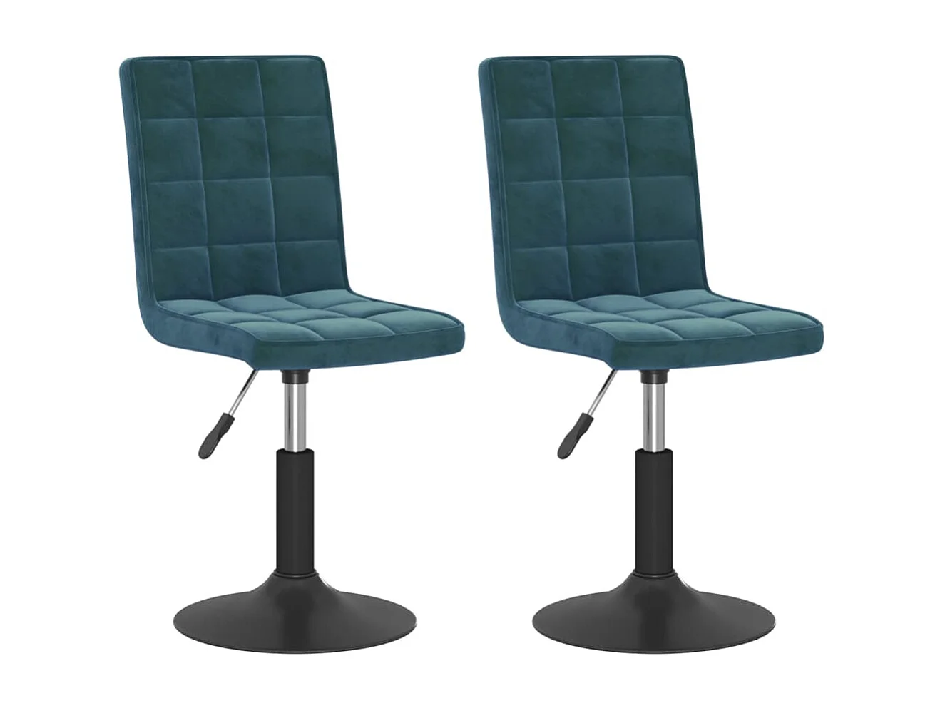 Chaises pivotantes à manger lot de 2 bleu velours