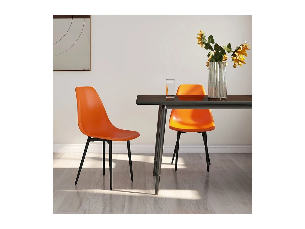 Chaises à manger lot de 2 orange PP
