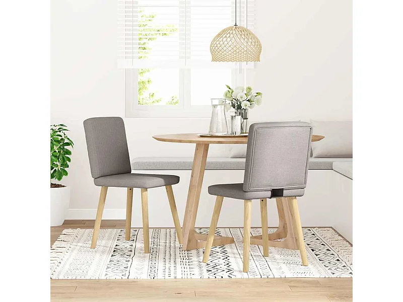 Chaises à manger lot de 2 taupe tissu