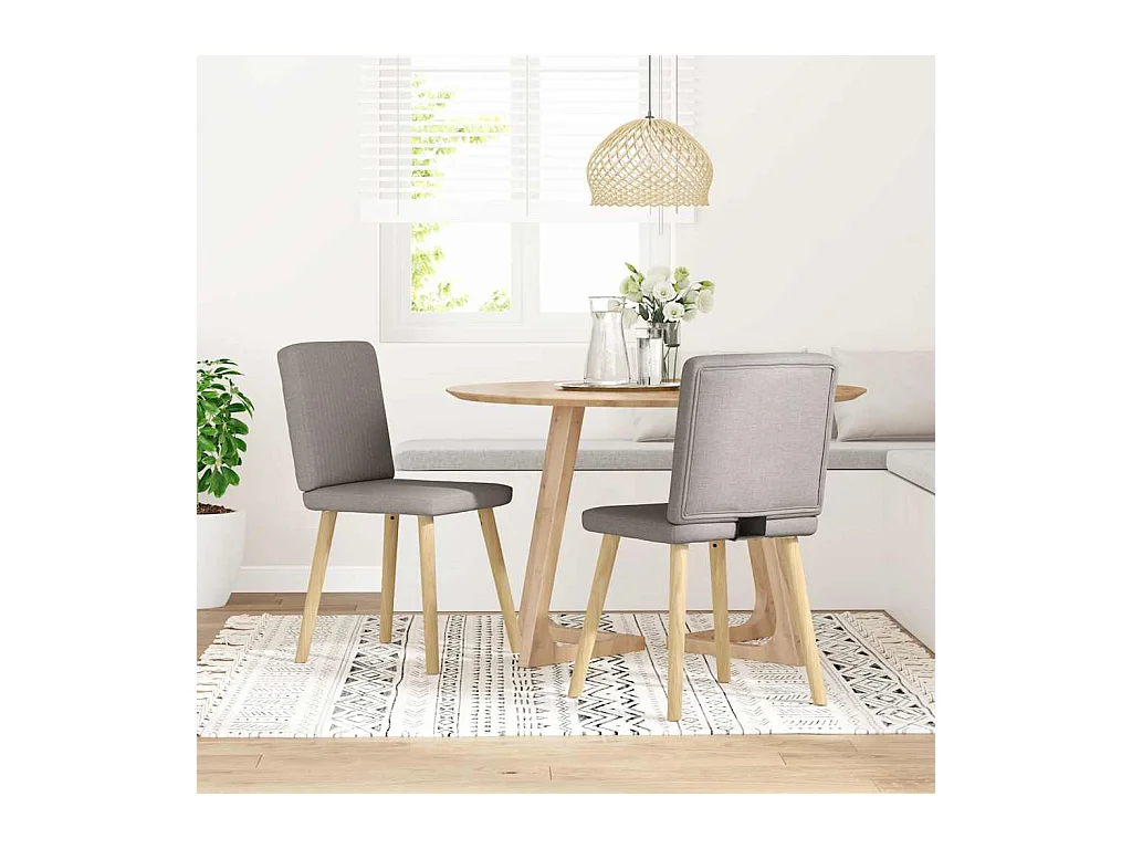 Chaises à manger lot de 2 taupe tissu