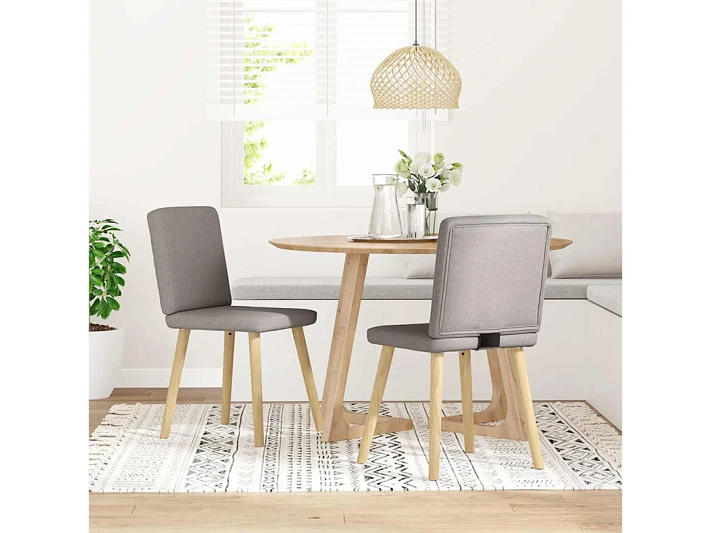 Chaises à manger lot de 2 taupe tissu