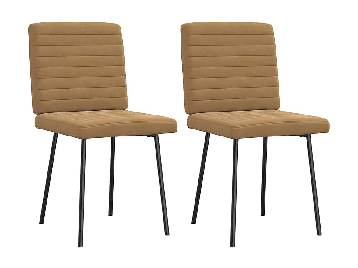 Chaises à manger lot de 2 Marron Velours