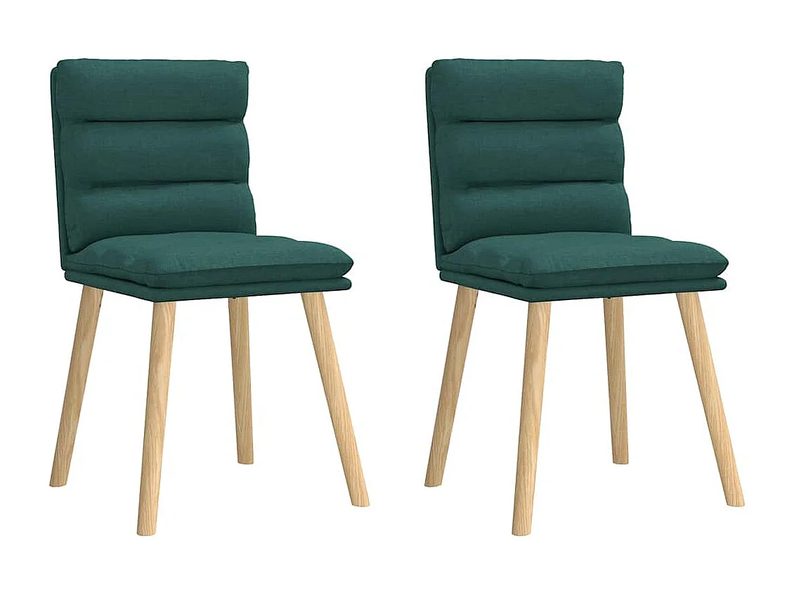 Chaises à manger lot de 2 vert foncé tissu