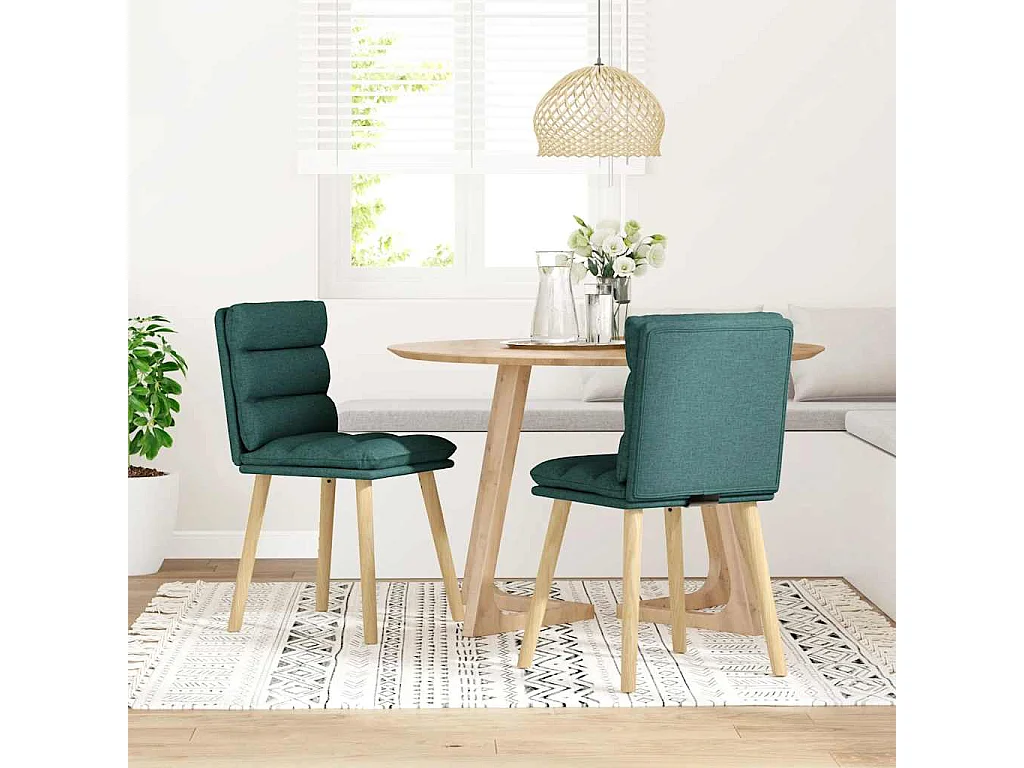 Chaises à manger lot de 2 vert foncé tissu