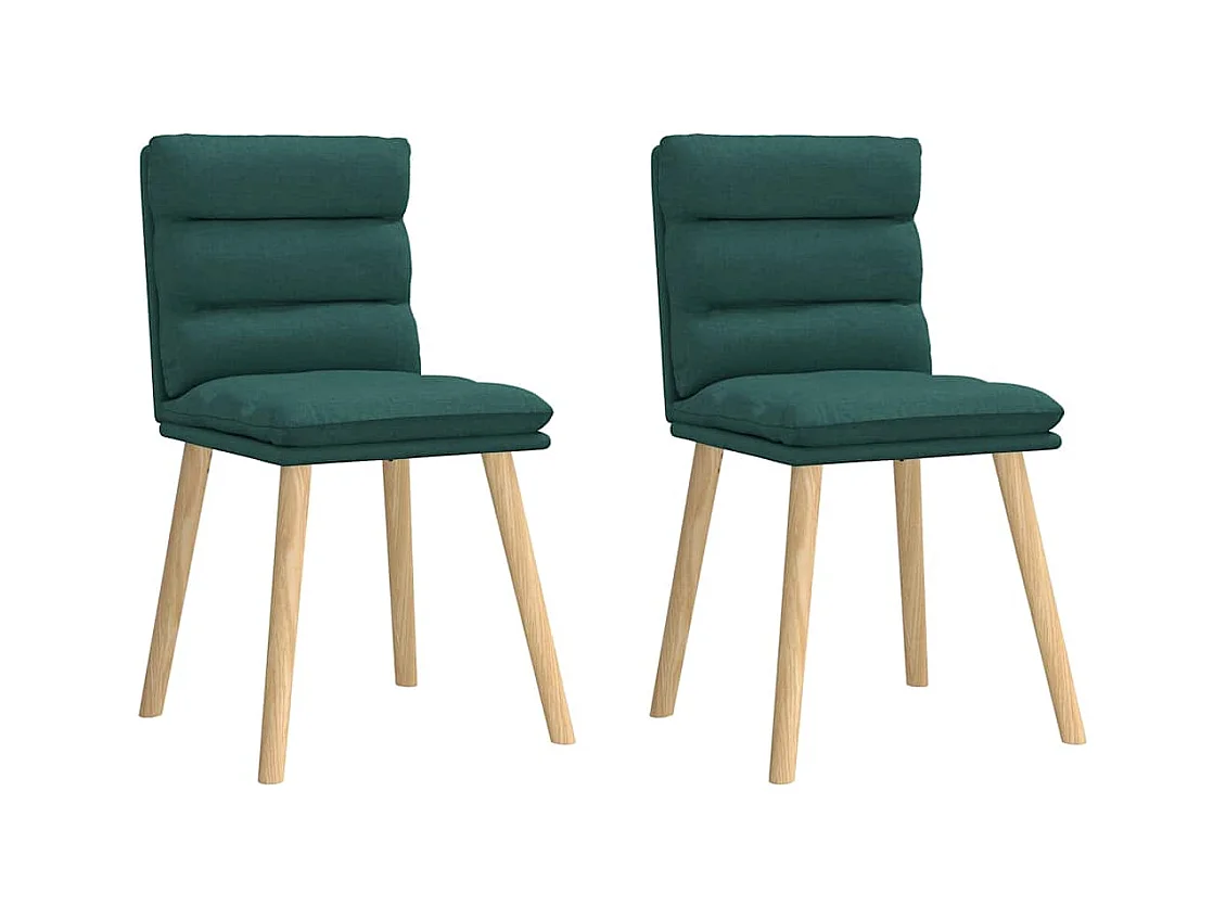 Chaises à manger lot de 2 vert foncé tissu