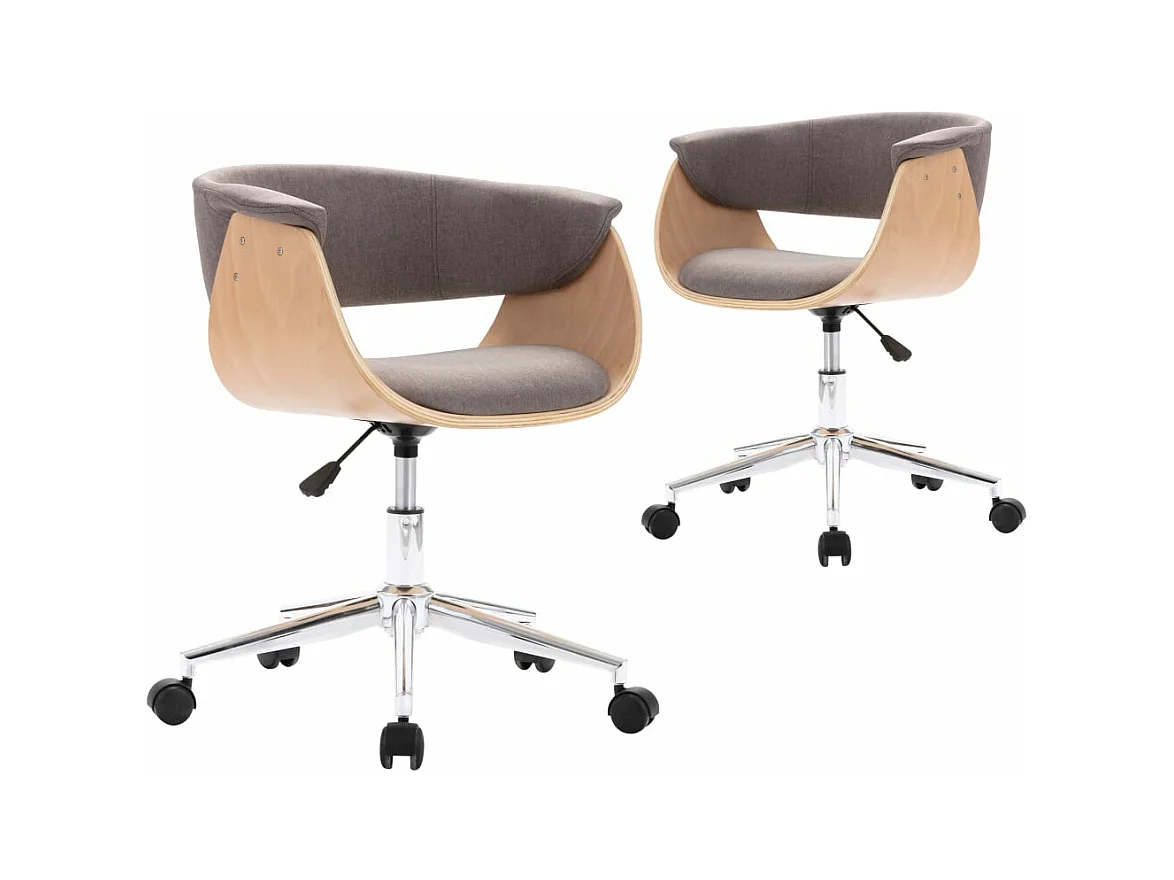 Chaises pivotantes à manger lot de 2 taupe tissu