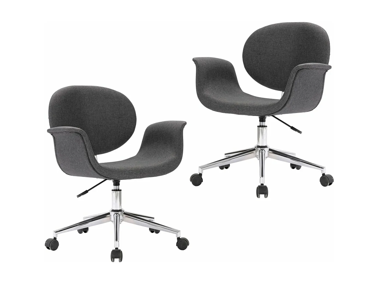 Sillas de comedor giratorias 2 unidades tela gris